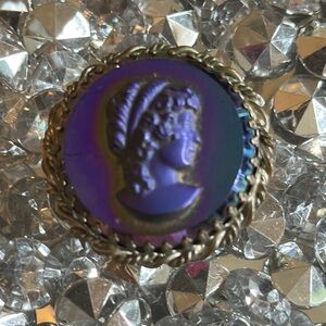 Purple Amethyst Antique Cameo Brooch late 1800’s